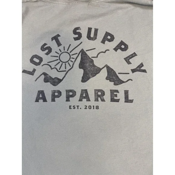 Lost Supply Apparel Mens Large Sage Green Graphic Pocket T-Shirt ComfortWash - Picture 6 of 6